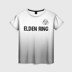 Футболка женская Elden Ring glitch на светлом фоне: символ сверху, цвет: 3D-принт