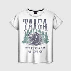 Футболка женская Тайга - из России с любовью, цвет: 3D-принт