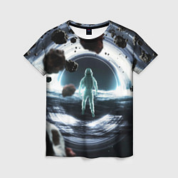 Женская футболка Black hole astronaut