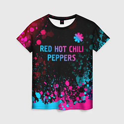 Футболка женская Red Hot Chili Peppers - neon gradient: символ свер, цвет: 3D-принт
