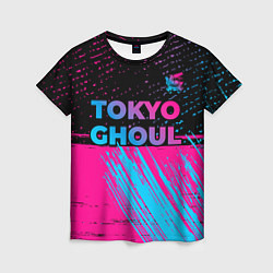 Футболка женская Tokyo Ghoul - neon gradient: символ сверху, цвет: 3D-принт