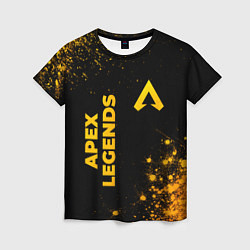 Футболка женская Apex Legends - gold gradient: надпись, символ, цвет: 3D-принт