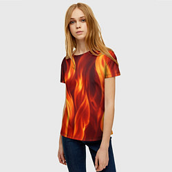 Футболка женская Пламя огня, цвет: 3D-принт — фото 2