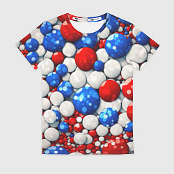 Женская футболка Шарики в цветах флага РФ