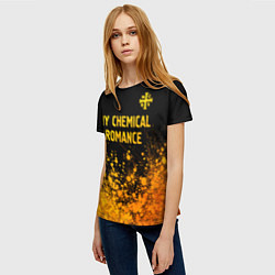 Футболка женская My Chemical Romance - gold gradient: символ сверху, цвет: 3D-принт — фото 2