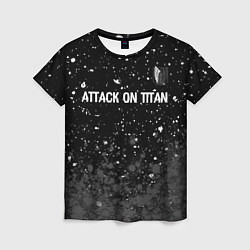 Футболка женская Attack on Titan glitch на темном фоне: символ свер, цвет: 3D-принт