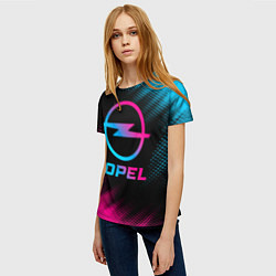 Футболка женская Opel - neon gradient, цвет: 3D-принт — фото 2