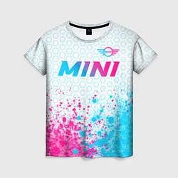 Футболка женская Mini neon gradient style: символ сверху, цвет: 3D-принт