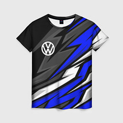 Футболка женская Volkswagen - Синяя абстракция, цвет: 3D-принт