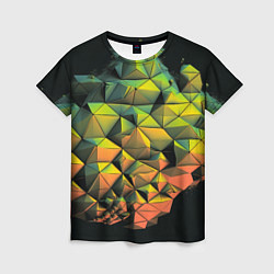 Женская футболка Зеленая кубическая абстракция