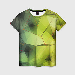 Женская футболка Зеленая текстура объемная