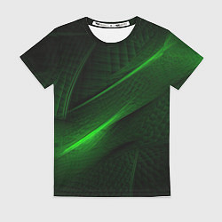 Женская футболка Green neon lines