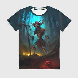 Футболка женская Скелет в мрачном лесу, цвет: 3D-принт
