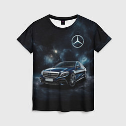 Футболка женская Mercedes Benz galaxy, цвет: 3D-принт