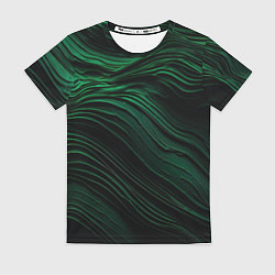 Женская футболка Dark green texture