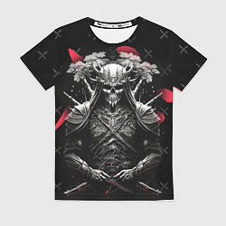 Футболка женская Скелет японского самурая, цвет: 3D-принт
