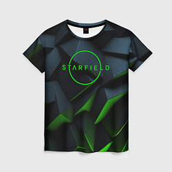 Футболка женская Starfield black green logo, цвет: 3D-принт