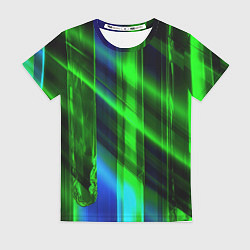 Футболка женская Зеленая зеркальная абстракция, цвет: 3D-принт