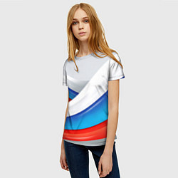 Футболка женская Российские флаги, цвет: 3D-принт — фото 2