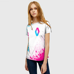 Футболка женская Renault neon gradient style: надпись, символ, цвет: 3D-принт — фото 2