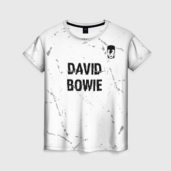 Футболка женская David Bowie glitch на светлом фоне: символ сверху, цвет: 3D-принт