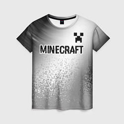 Футболка женская Minecraft glitch на светлом фоне: символ сверху, цвет: 3D-принт