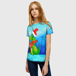 Футболка женская Дракон с подарком новый год, цвет: 3D-принт — фото 2