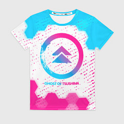 Футболка женская Ghost of Tsushima neon gradient style, цвет: 3D-принт