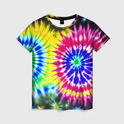 Женская футболка Colorful floral composition - tie-dye