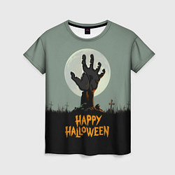 Женская футболка Halloween - рука мертвеца