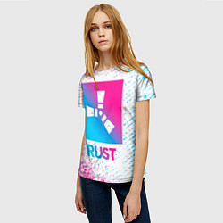 Футболка женская Rust neon gradient style, цвет: 3D-принт — фото 2