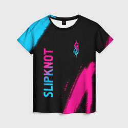 Футболка женская Slipknot - neon gradient вертикально, цвет: 3D-принт