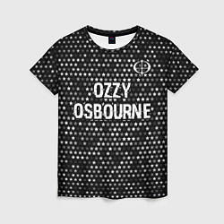 Футболка женская Ozzy Osbourne glitch на темном фоне посередине, цвет: 3D-принт