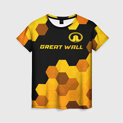 Женская футболка Great Wall - gold gradient посередине