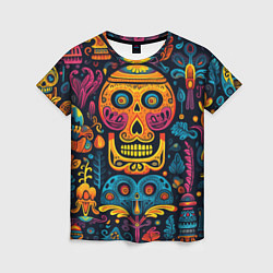 Футболка женская Узор в мексиканском стиле, цвет: 3D-принт