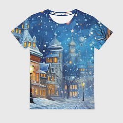 Женская футболка Новогоднее настроение город