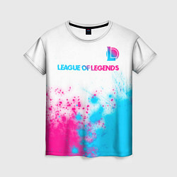 Футболка женская League of Legends neon gradient style посередине, цвет: 3D-принт