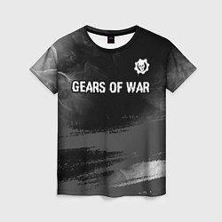 Футболка женская Gears of War glitch на темном фоне посередине, цвет: 3D-принт