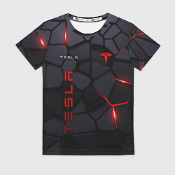Футболка женская Tesla - плиты с эффектом свечения, цвет: 3D-принт
