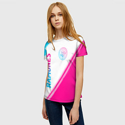 Футболка женская Ramones neon gradient style вертикально, цвет: 3D-принт — фото 2