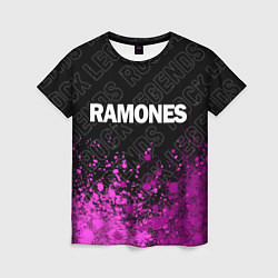 Футболка женская Ramones rock legends посередине, цвет: 3D-принт