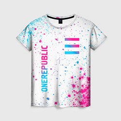 Футболка женская OneRepublic neon gradient style вертикально, цвет: 3D-принт