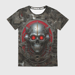 Женская футболка Металлический череп