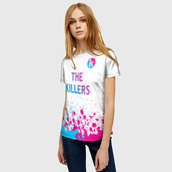 Футболка женская The Killers neon gradient style посередине, цвет: 3D-принт — фото 2