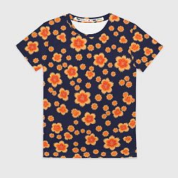 Футболка женская Арт цветочный узор, цвет: 3D-принт