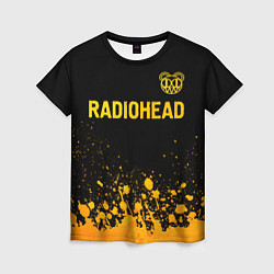 Футболка женская Radiohead - gold gradient посередине, цвет: 3D-принт