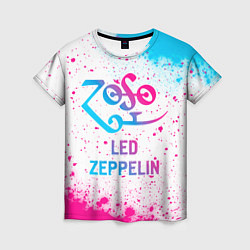 Футболка женская Led Zeppelin neon gradient style, цвет: 3D-принт