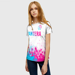 Футболка женская Pantera neon gradient style посередине, цвет: 3D-принт — фото 2