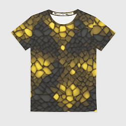 Женская футболка Жёлтый трескающийся камень