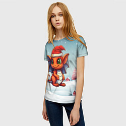 Футболка женская Символ нового 2024 года дракон, цвет: 3D-принт — фото 2